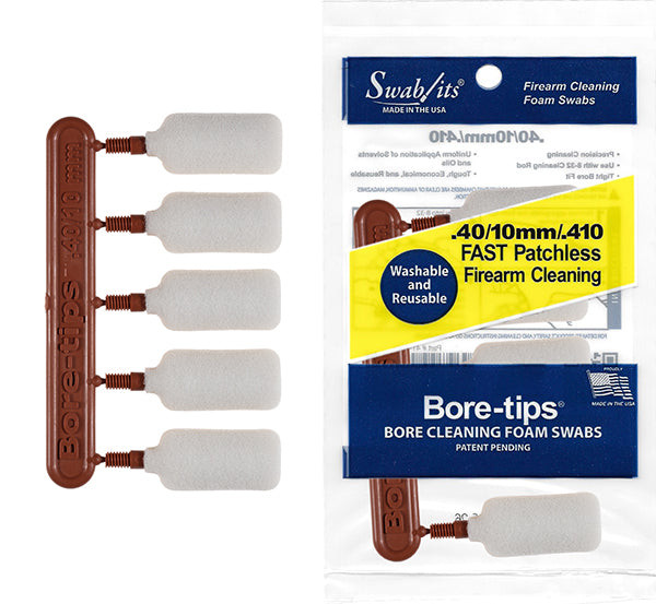 (Single Bag) .40cal/.44cal/10mm/410 Gauge Barrel Cleaning Bore-tips® by Swab-its
