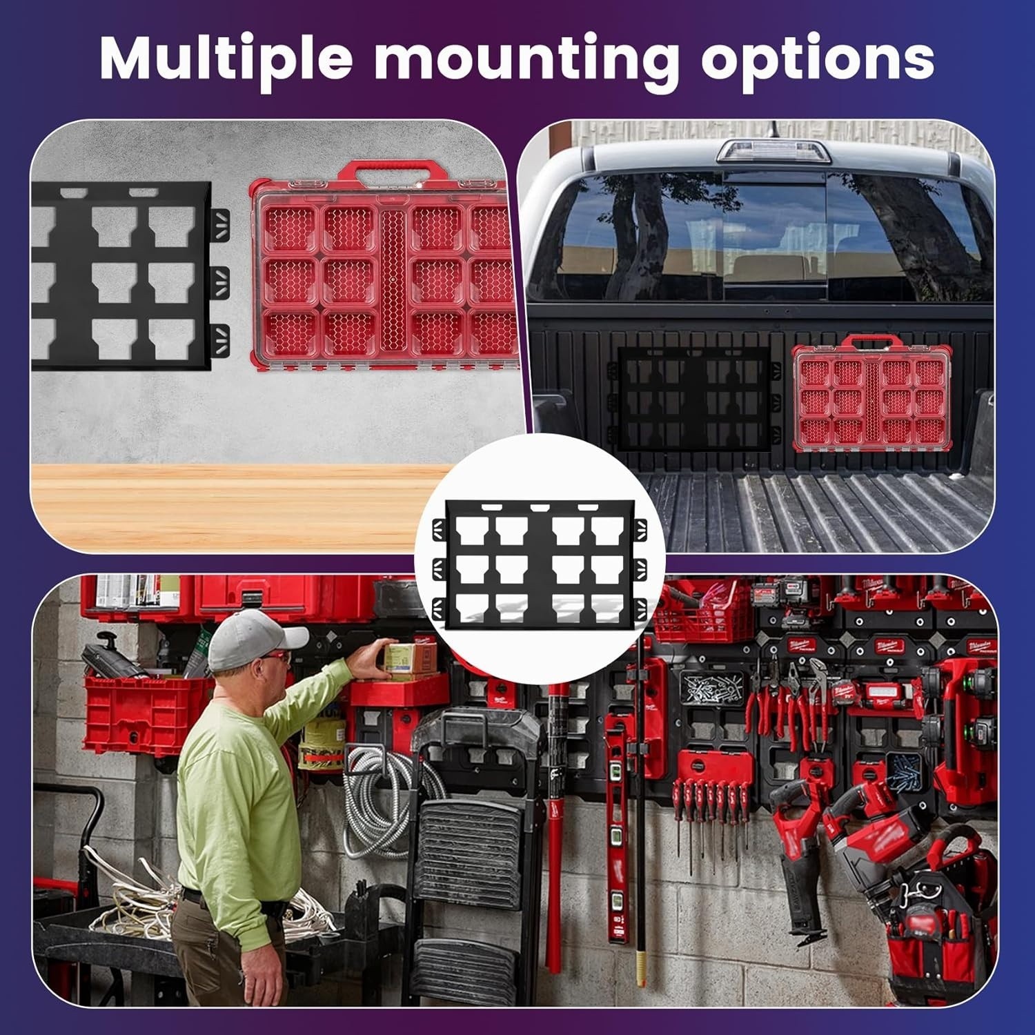 Mounting Plate Compatible with Milwaukee Packout Toolboxes, 2 pcs