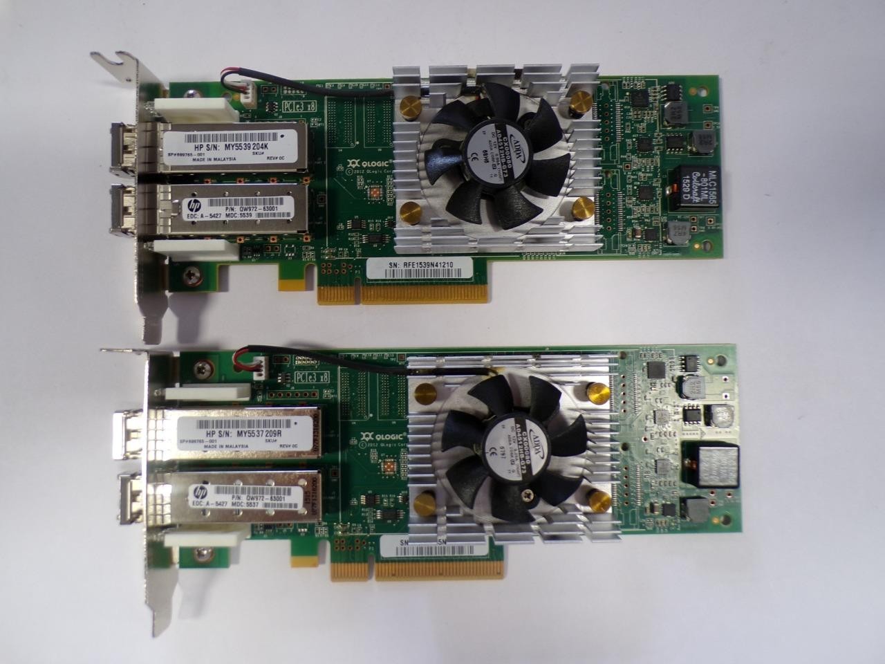 *Lot of 2* HP QLogic 699765-001 16Gb Dual Port HBA Adapter QW972-63001 (V4880)