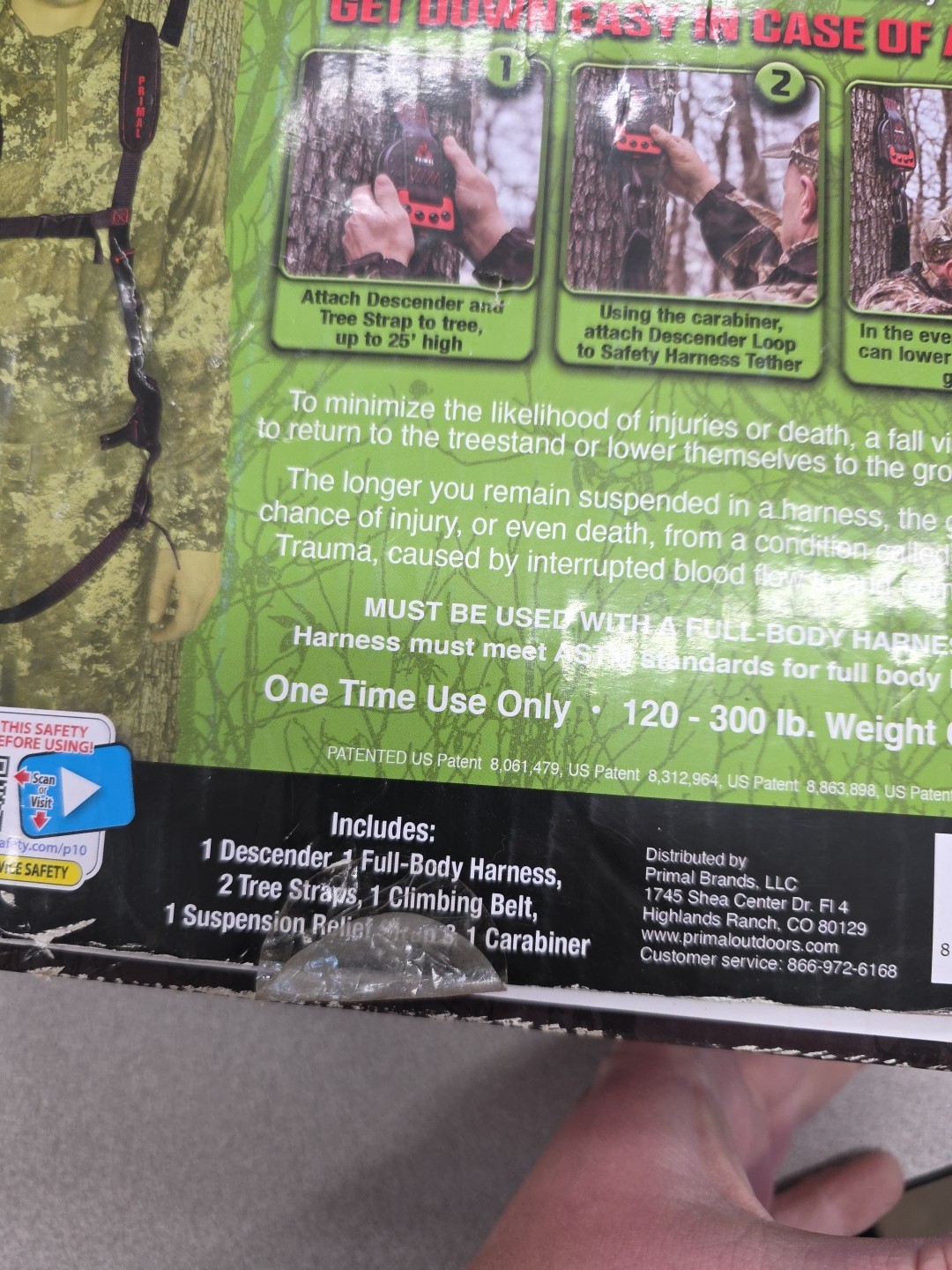 Primal Tree Stands Descender Device and Full Body Harness (Model: PTDC-901).