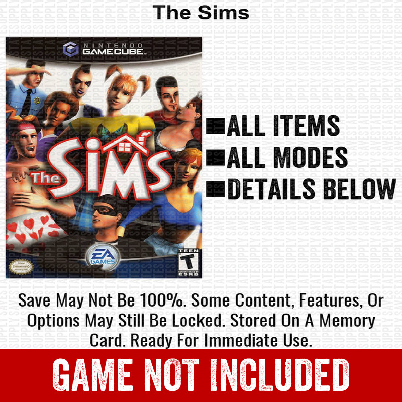 The Sims 100% Nintendo GameCube Memory Card Save CHEATS
