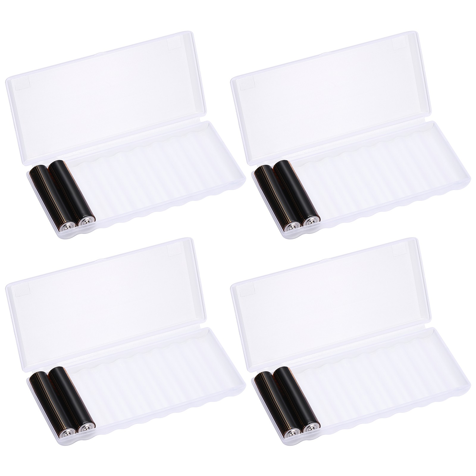 Battery Organizer Storage Box, 10 x AAA Batteries Clear Storage Case Holder 4Pcs