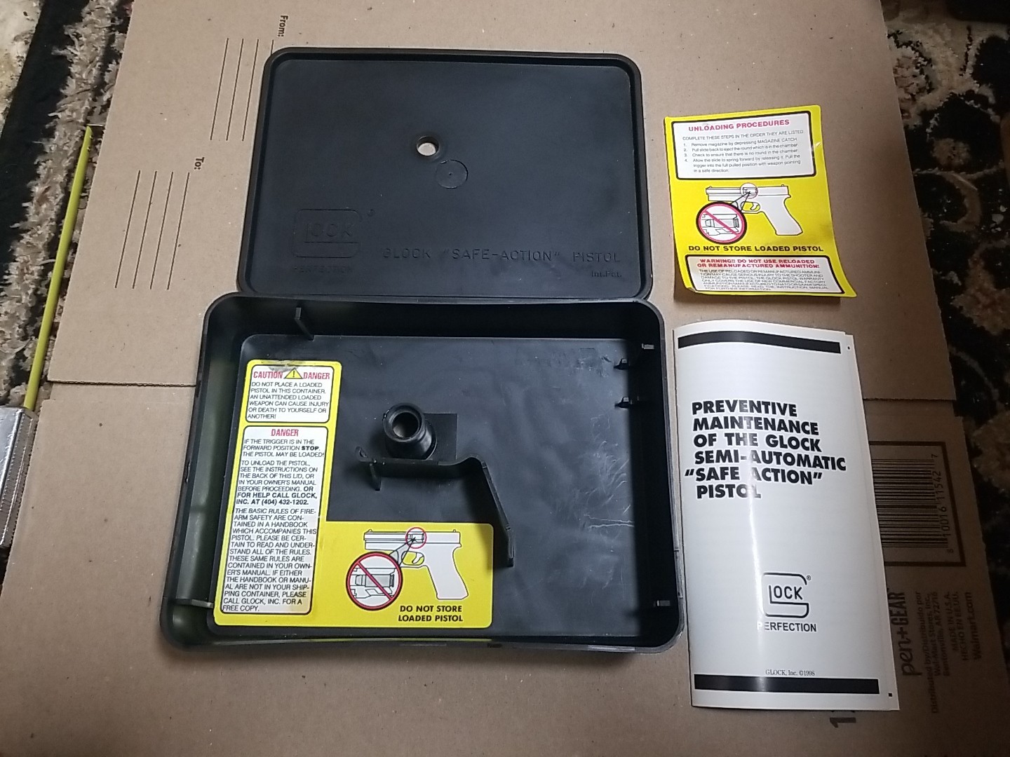USED OEM GLOCK TUPPERWARE PLASTIC CASE STORAGE BOX BLACK GEN 1 & 2  17 19 22 23