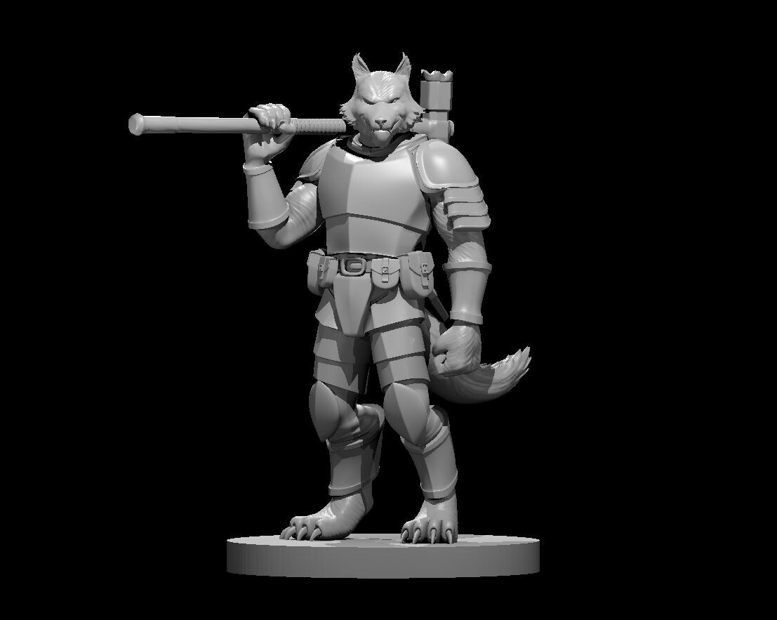 Werewolf Armorer Artificer Adventurer NPC 28mm Scale DND D&D Tabletop Miniature