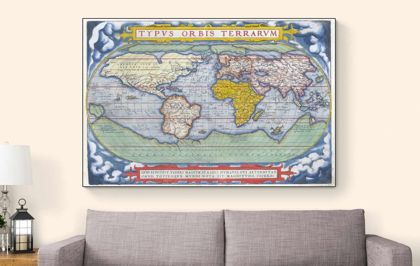 1572 Abraham Ortelius World Map – Renaissance Global Cartography Print