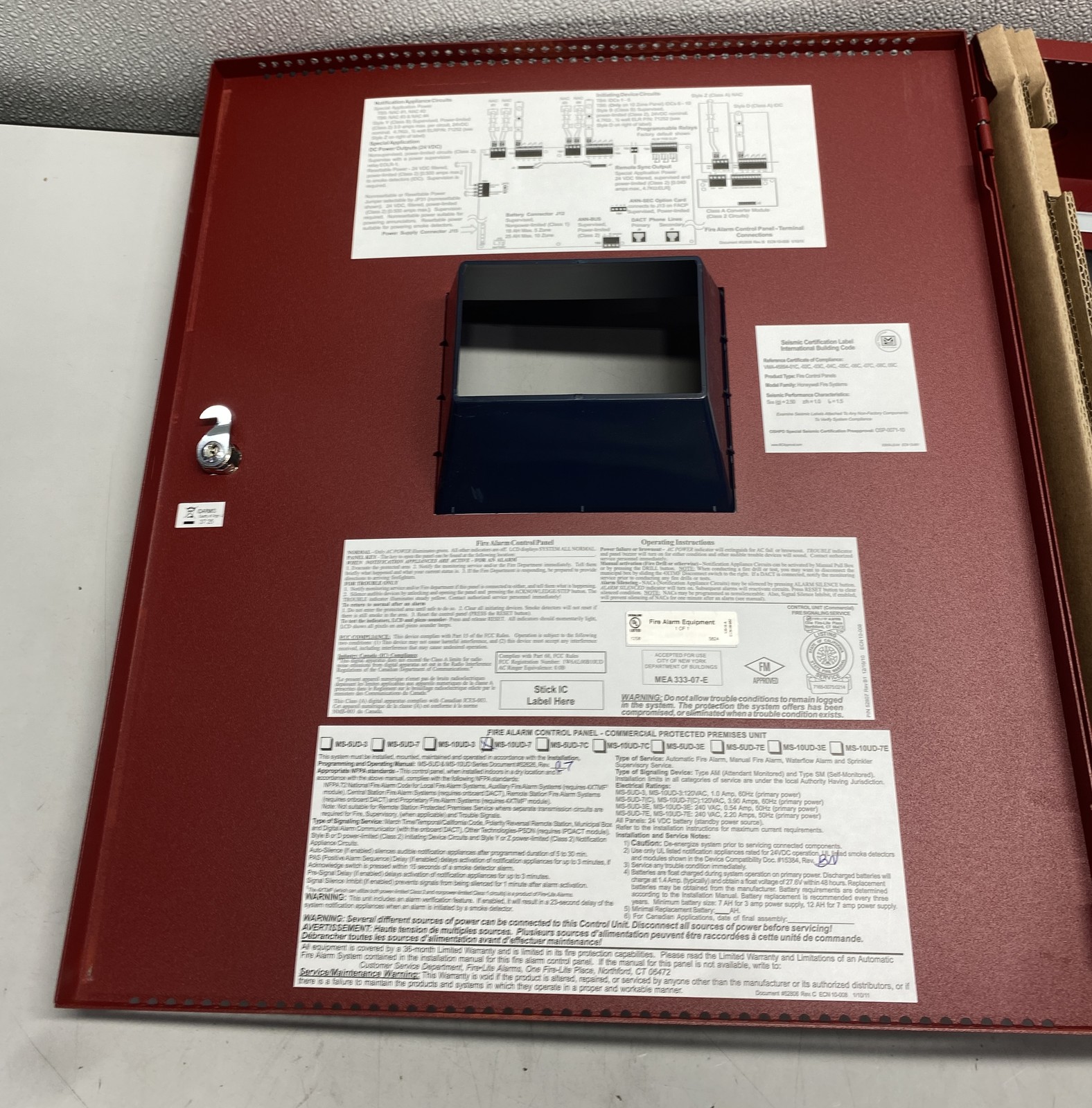 FireLite MS-10UD-7 10-Zone Fire Control Panel