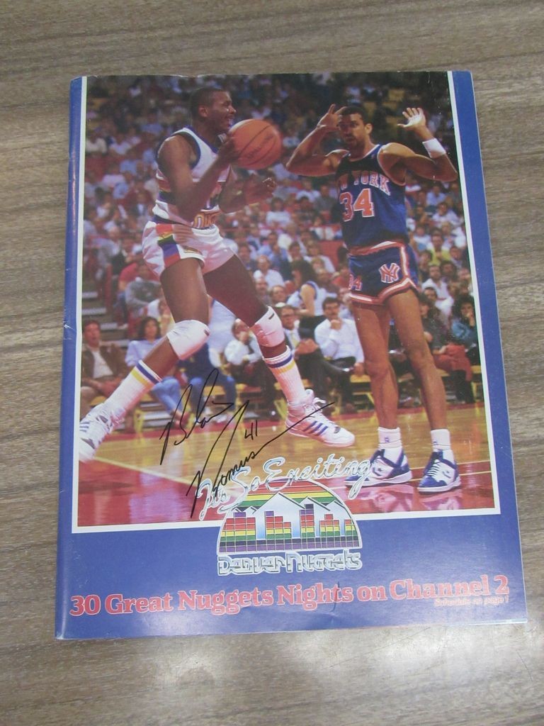 1986-87 Denver Nuggets vs. Sonics Program Blair Rasmussen Autograph