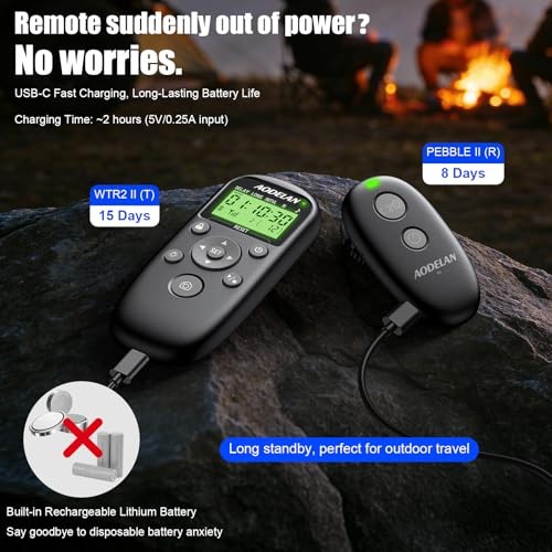 AODELAN Sony Cameras Rechargeable Timer Shutter Release Remote Control with LCD