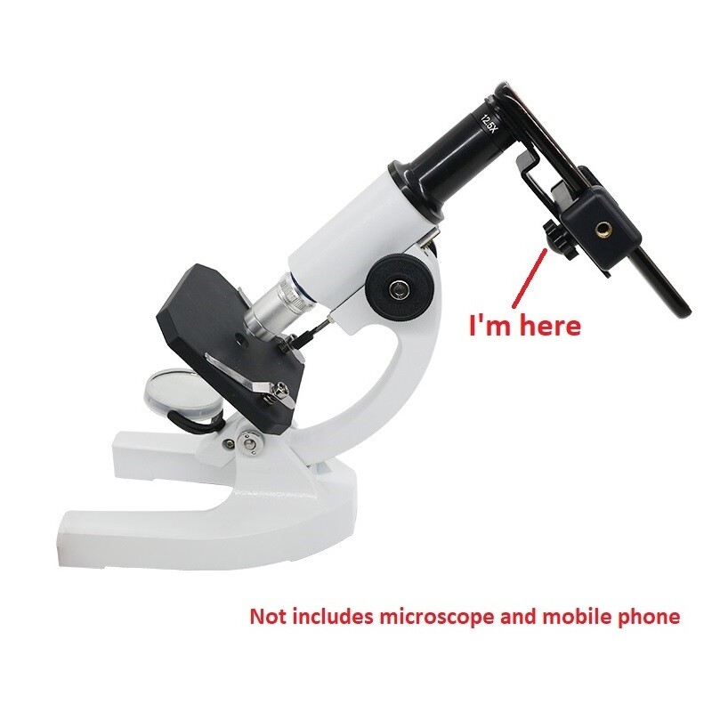 WF12.5X Microscope Eyepiece Mount Adapter Connect Mobile Phone Take Photo Video