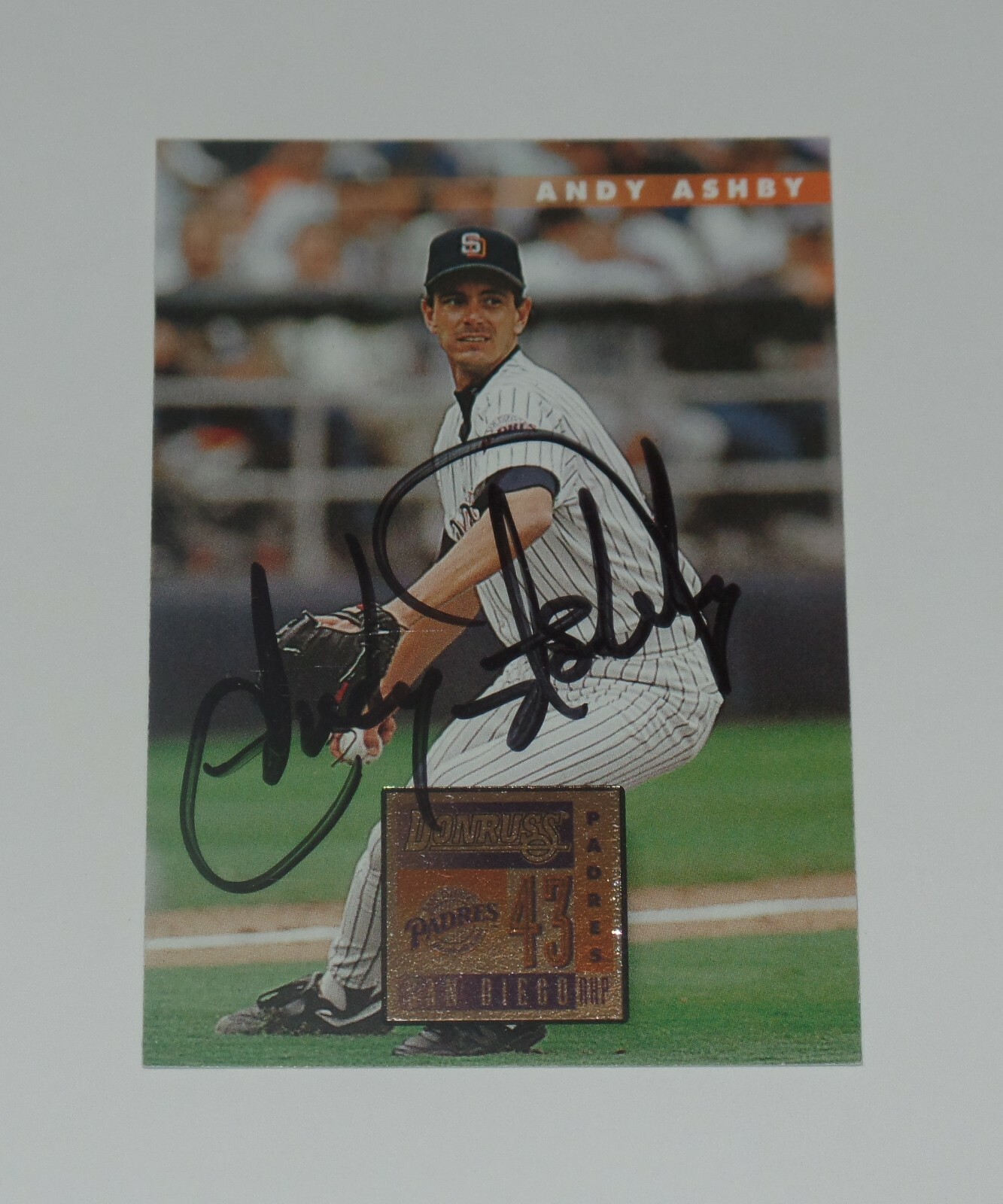 ANDY ASHBY SIGNED AUTO'D 1996 DONRUSS CARD #450 COLORADO ROCKIES PADRES