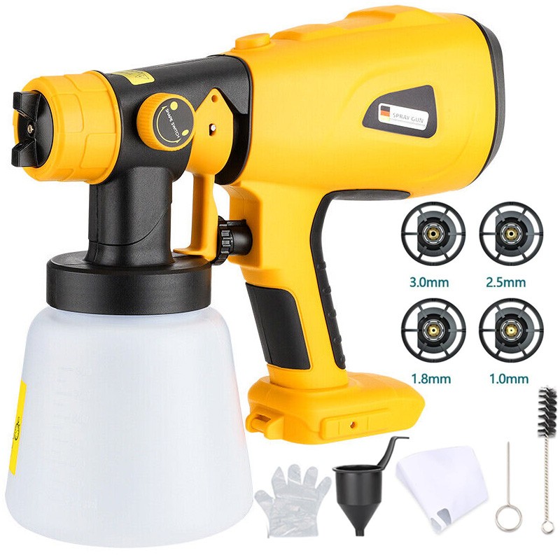 1000ML Cordless Paint Sprayer for Dewalt 20V Battery Handheld Paint Gun Painter