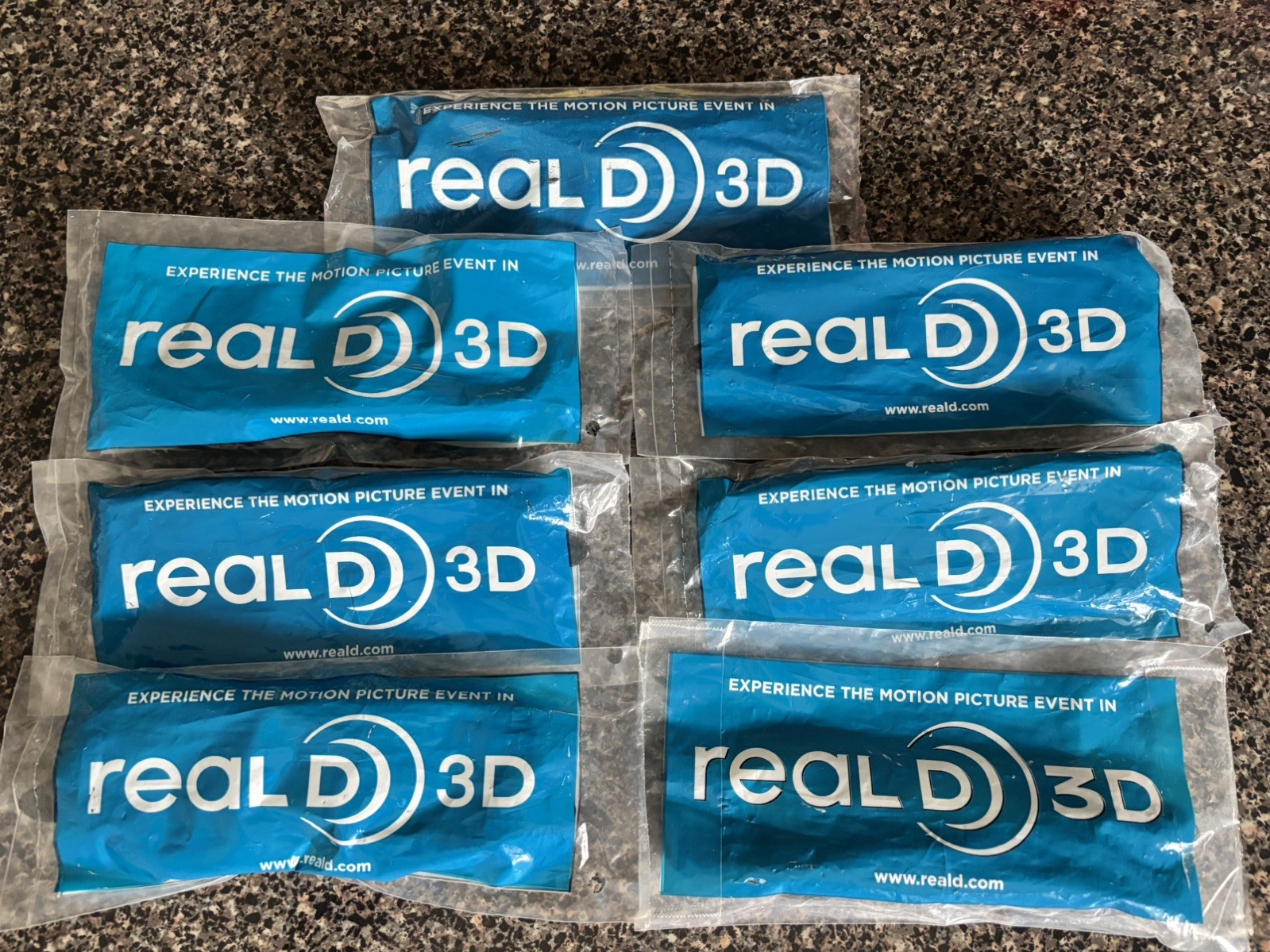 Real D 3D Glasses Adult Set of 7 Sealed Brand New