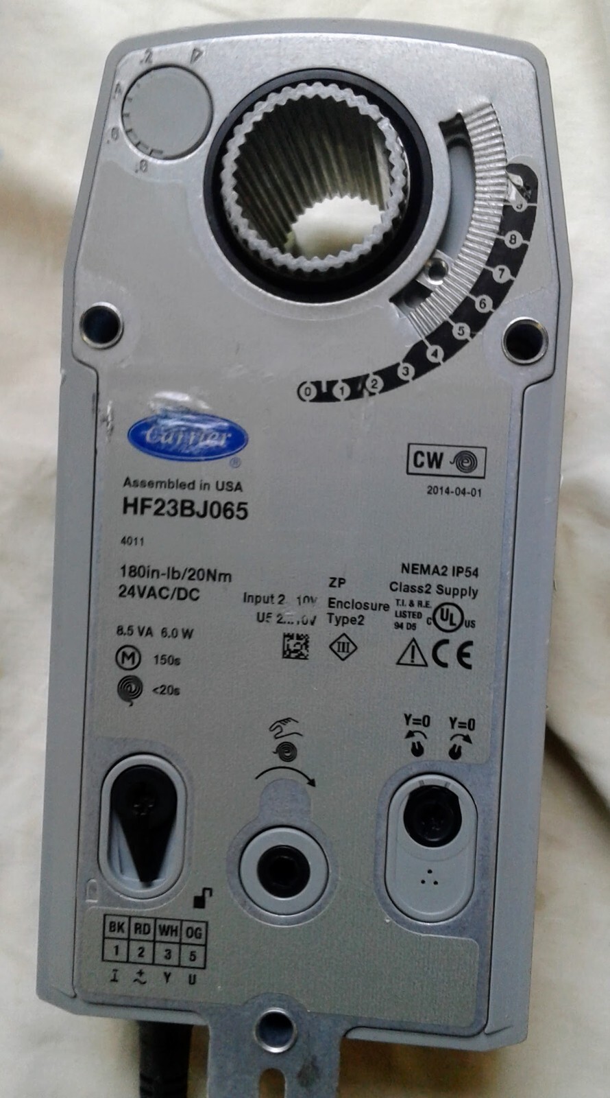 Actuator HF23BJ065 Carrier Direct Coupled, S.R. 0-10Vdc mod 180in-lb/20nm used