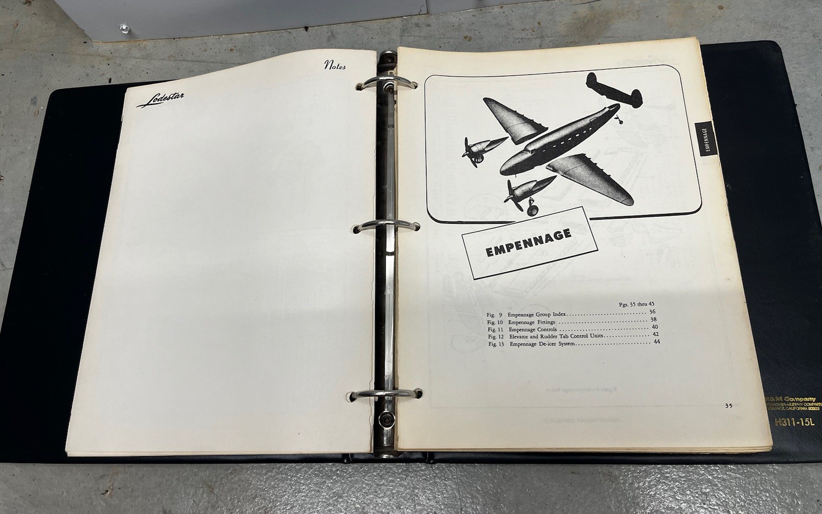 Lockheed Lodestar Model 18 Maintenance Parts Catalog-Original