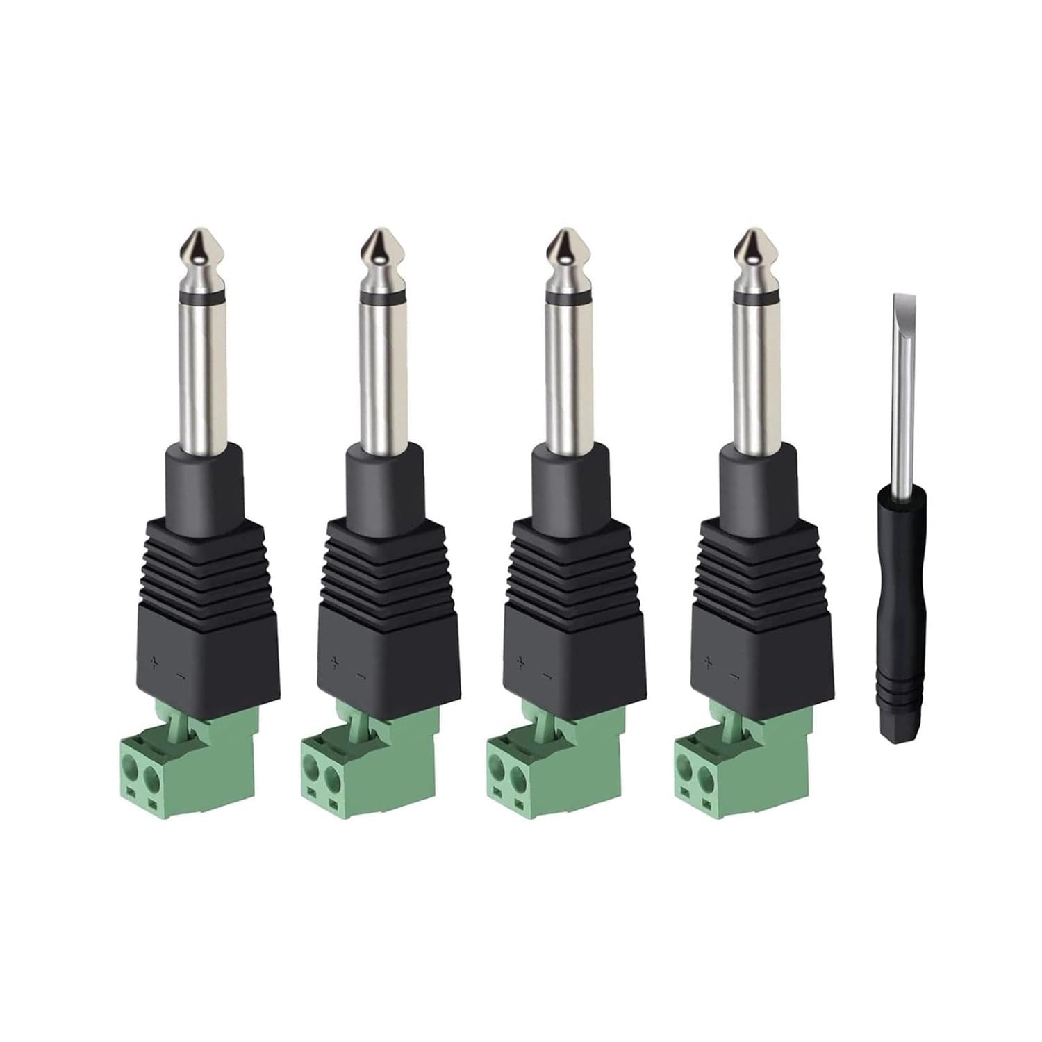 1/4 Jack, 4Pcs Solderless Inch Audio Jack TS Male Mono Quarter Inch...