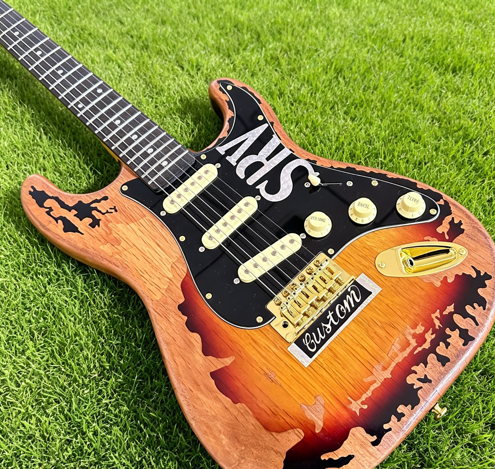 Ship US Relic SRV Stevie Ray Vaughan Tribute Style Electric Guitar Alder Body