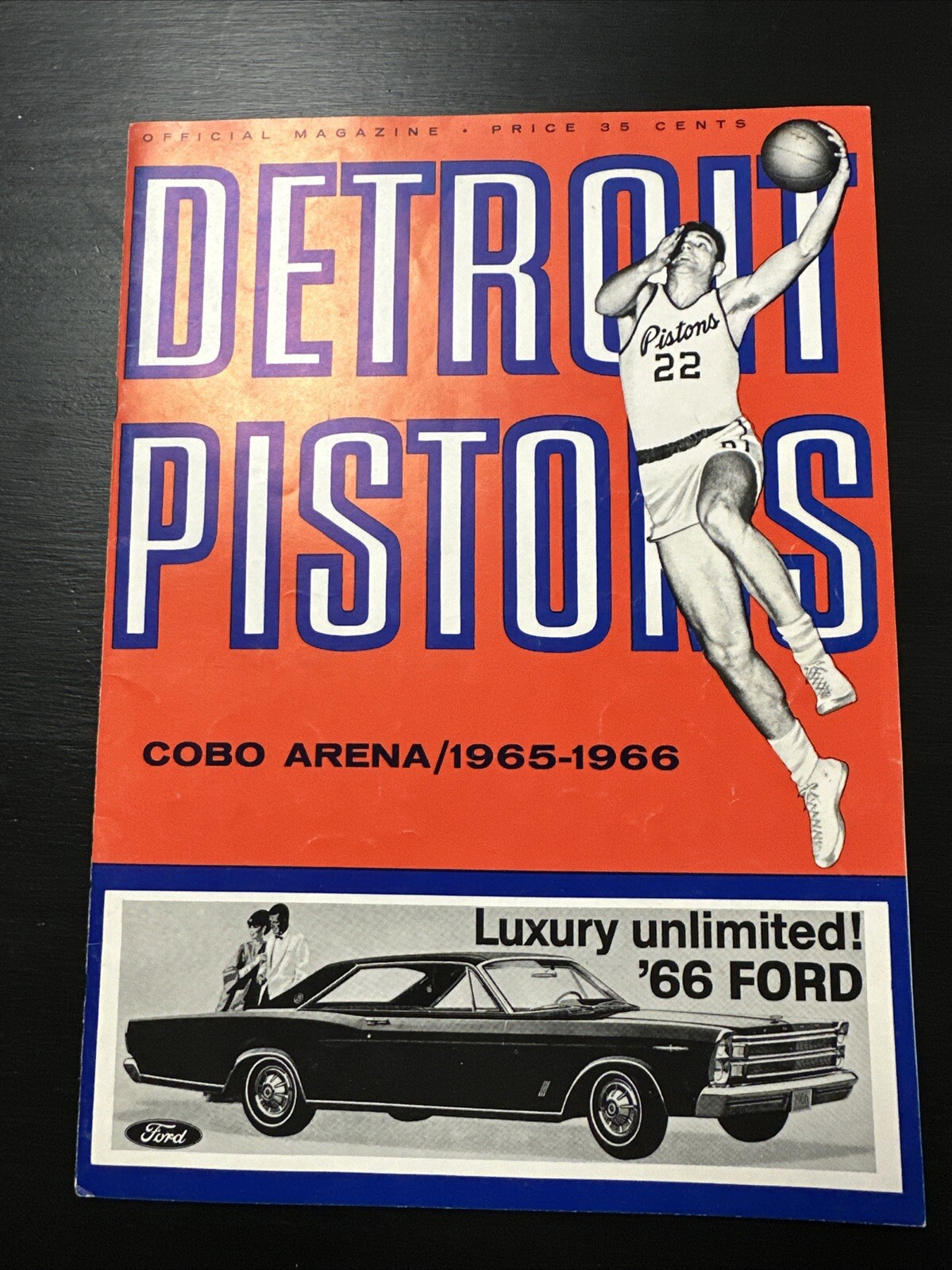 VTG. Detroit Pistons Vs NY Knicks 2/4/1966 Program 11 Autographs Bill Buntin