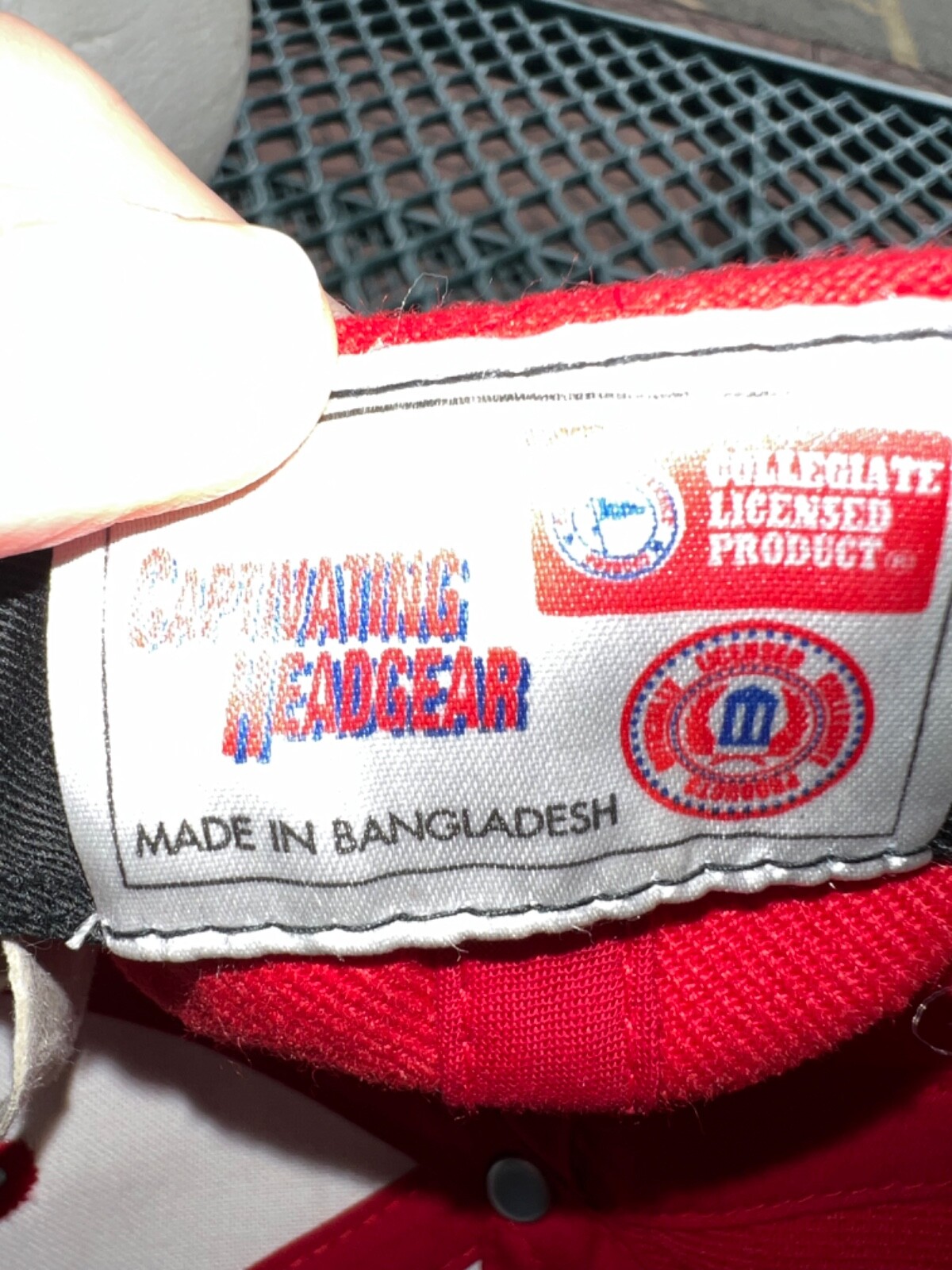 Indiana University Hoosiers Red with white Black Accents Hat Cap Hook Loop EUC