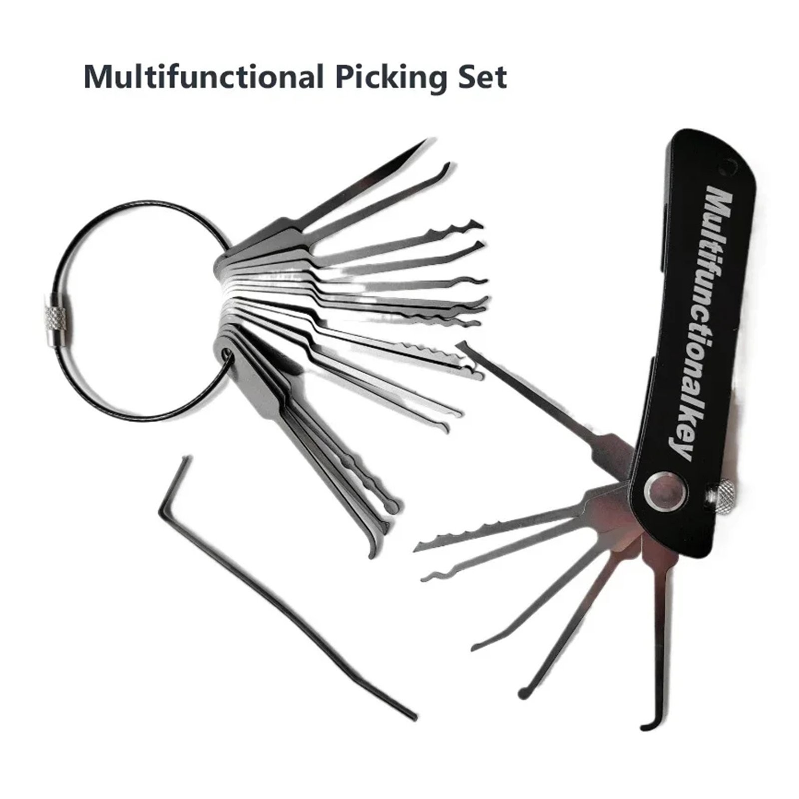 Multifunctional Stainless Steel 21in1Set Key Kit Transparent PadLock Optional