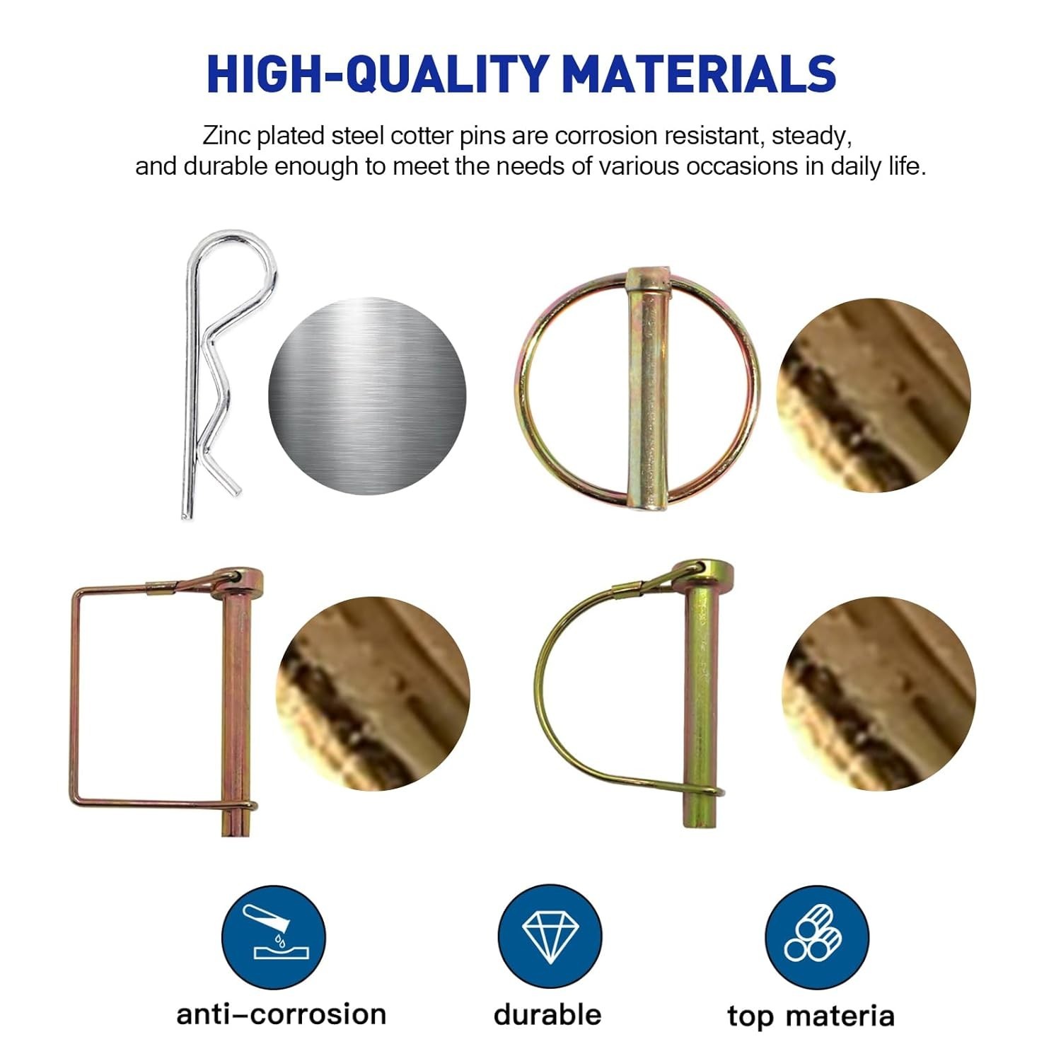 Rust-Resistant Cotter Pin Collection - 184pcs