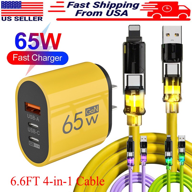 65W Super Fast Charging USB Type C Wall Charger For Samsung iPhone Android Phone