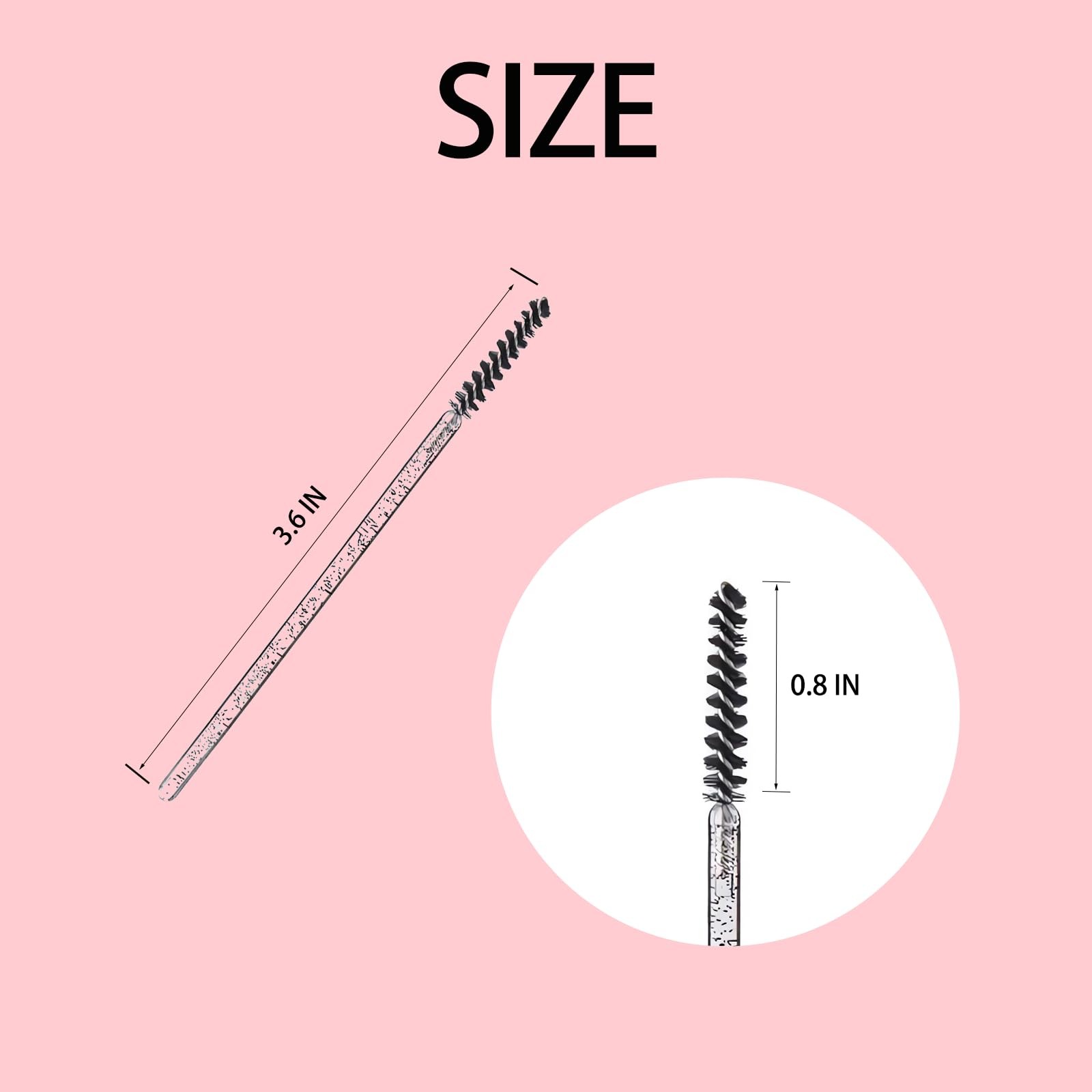 100 Pcs Mini Disposable Lash Spoolies for Eyelash Extensions and Brows