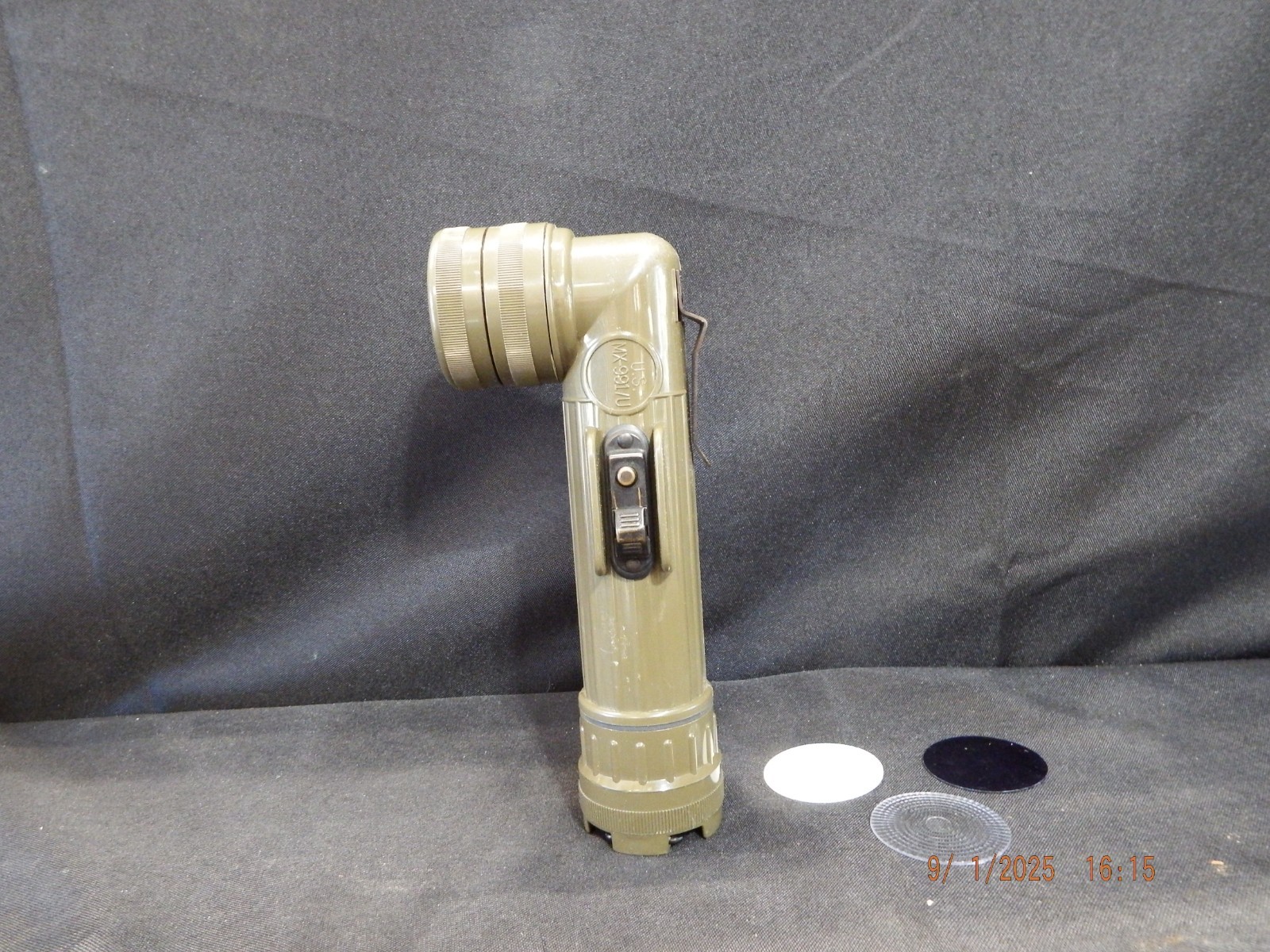 Vintage Viet Nam Era Fulton Model MX991/U Military Flashlight w/Color Lens-C001