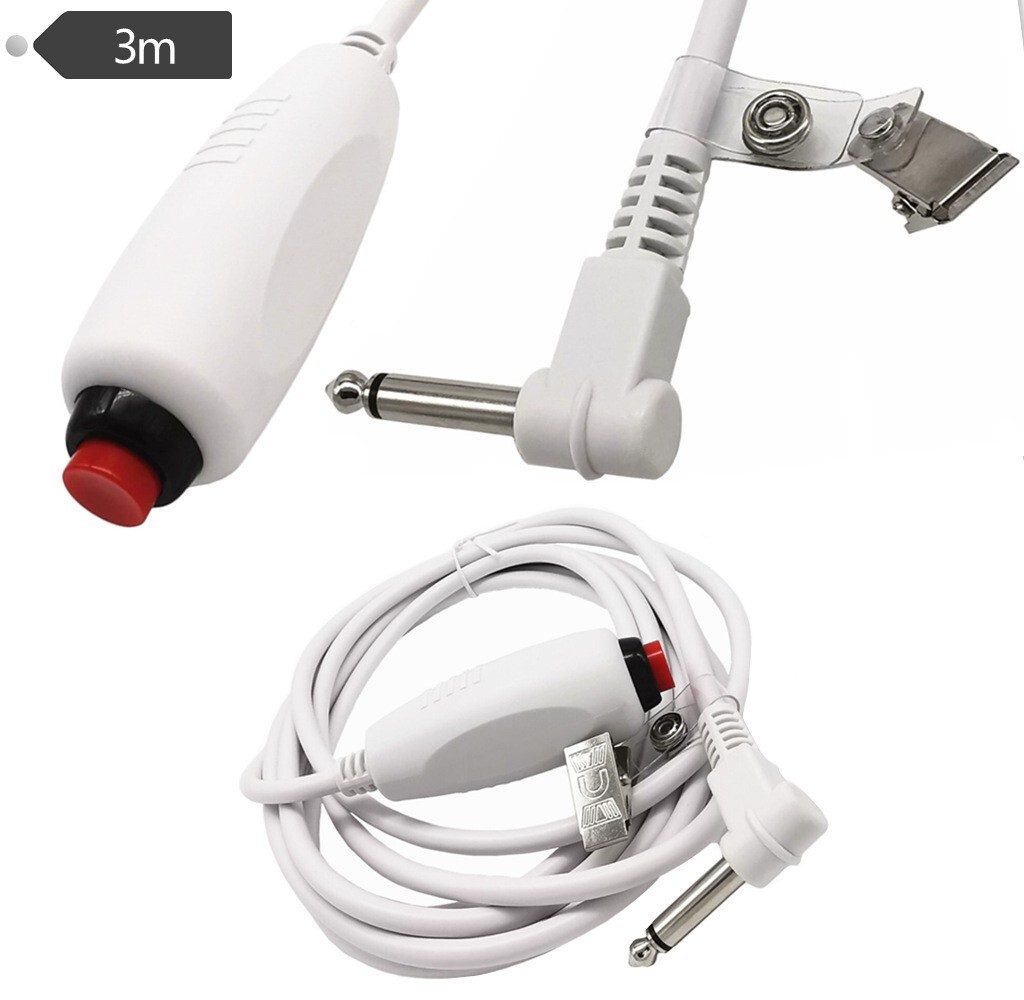 Universal Push Button Cable Nurse Station Call Cord with Bed Sheet Clip 6.35mm