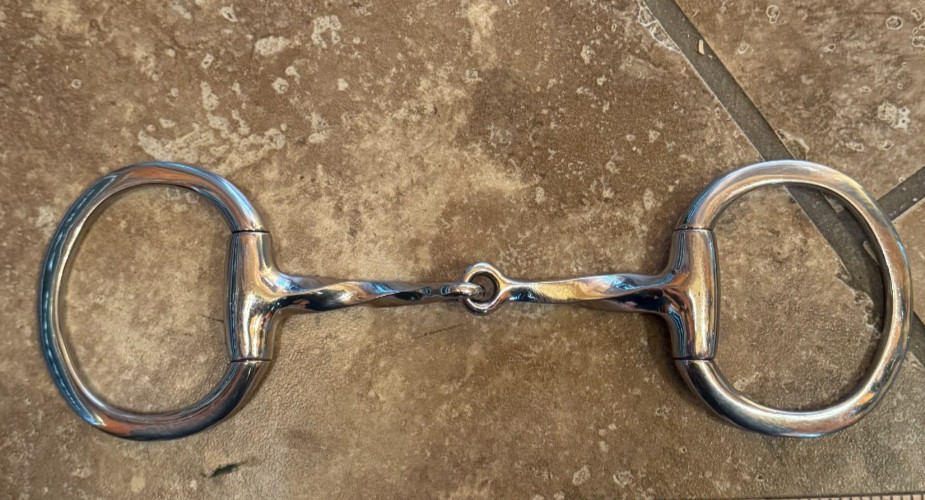 Stainless Steel 5" Slow Twist Egg Butt Snaffle - Free Shipping - Returns Acceptd
