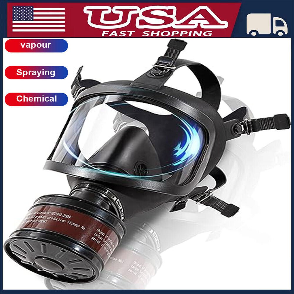 Chemical Gas Mask Full Face Soviet Military Respirator With 1PC 40mm Filter Box
