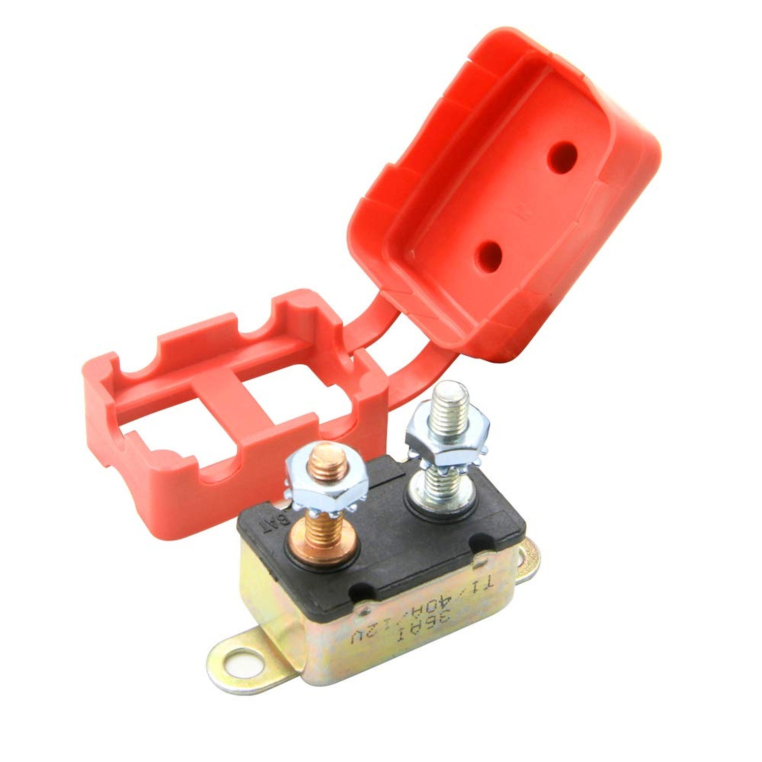 12V 40A Circuit Breaker, 10-32 Stud Bolt Terminals Bracket Auto Reset for Aut...