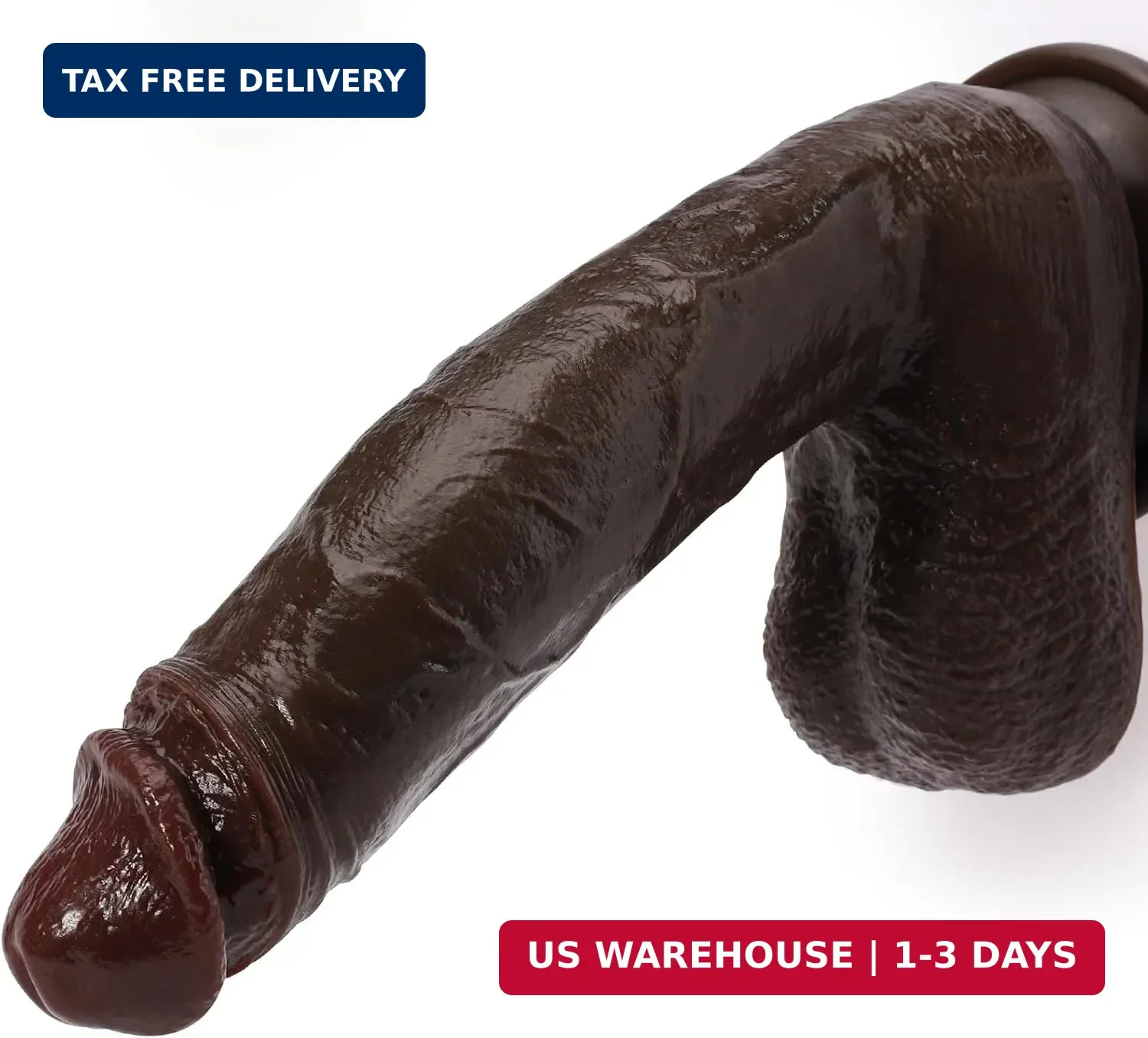 Realistic Dildo for Beginners, Black 8.4 Inch Soft Silicone Dildos with Strong S