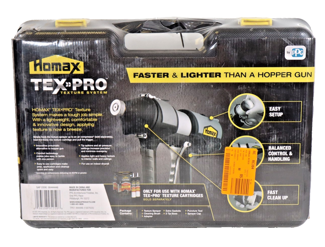 Homax Tex-Pro Texture System Sprayer w Durable Carry Case For Walls+Ceilings NEW