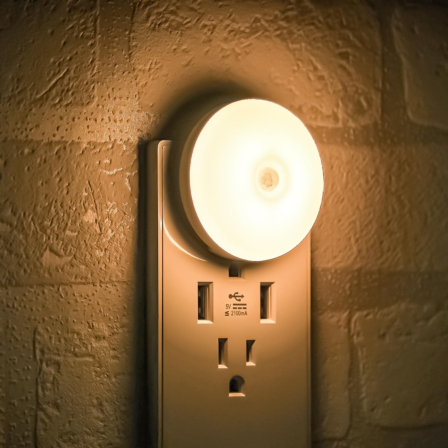 Motion Sensor Night Light, 2 Pack Activated M1803, Warm White