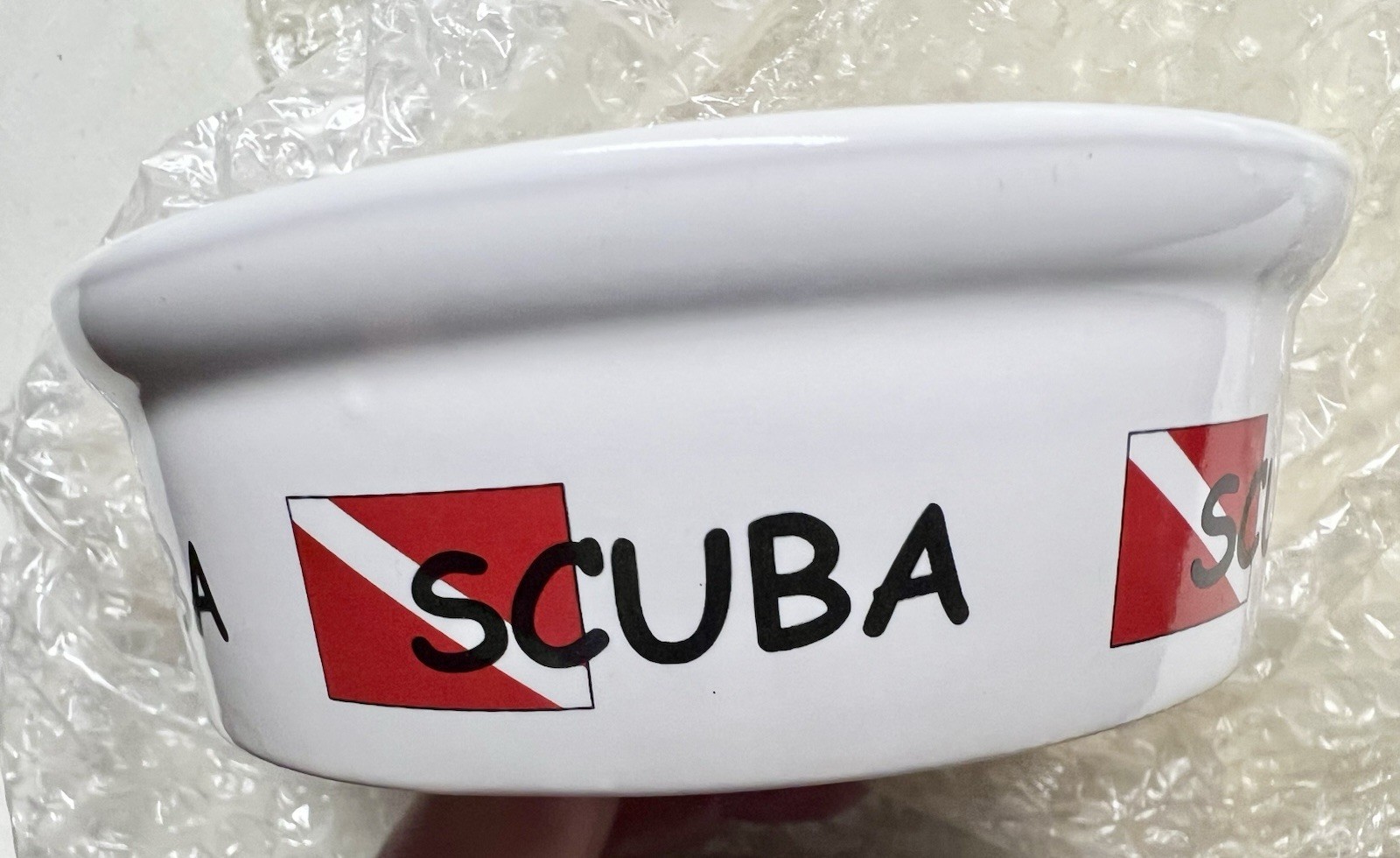 Scuba Diver Flag Pet Ceramic Bowl New. Cat. Dog. Food. Water. Diving.