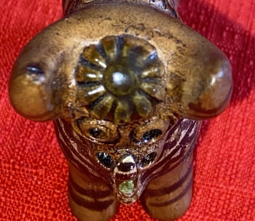 Traditional Peruvian Hand Painted Ceramic Torito de Pucara Bull 2" Folk Art