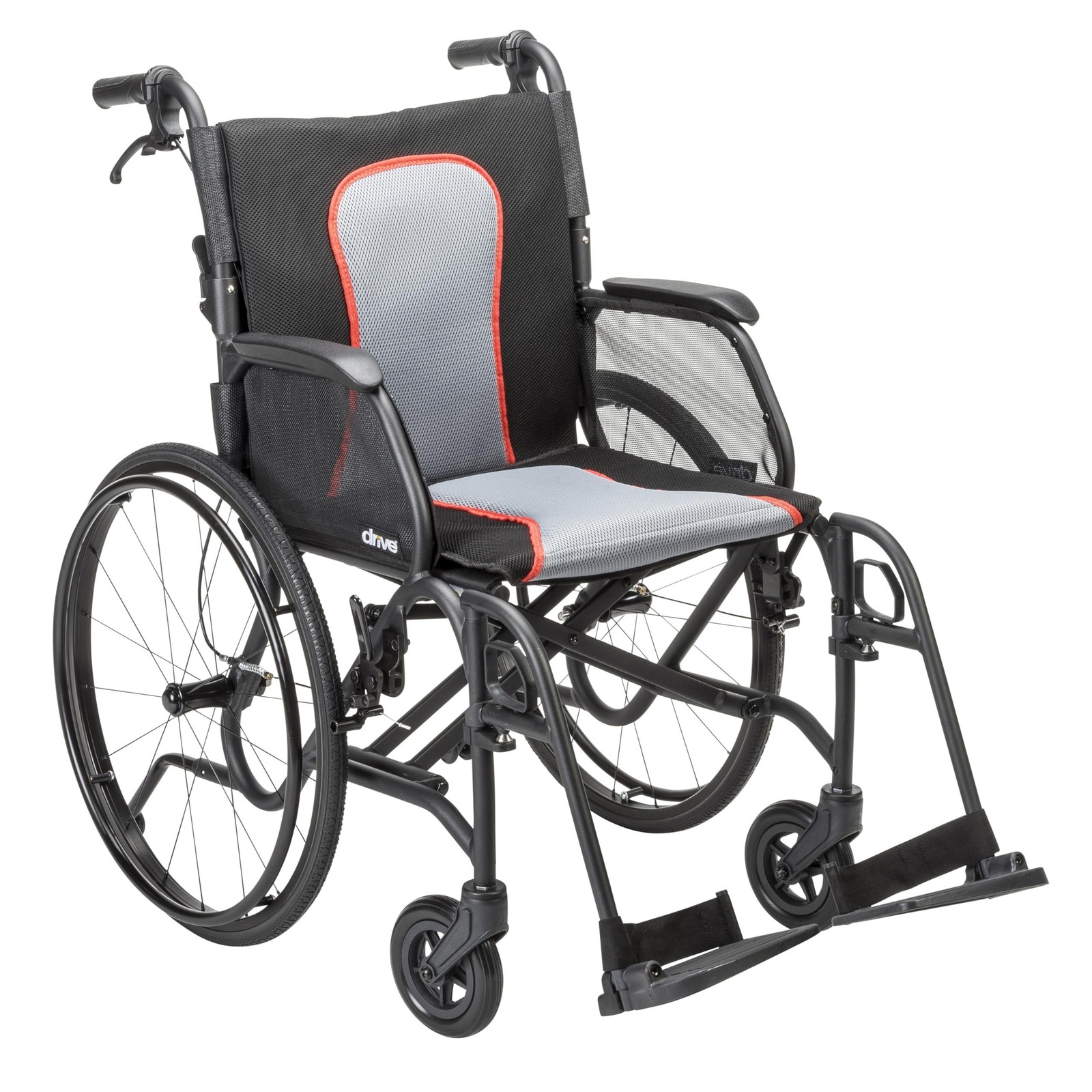Drive Medical AeroFly Ultra-Lite Wheelchair, 18” Seat Width and Swing-Away...