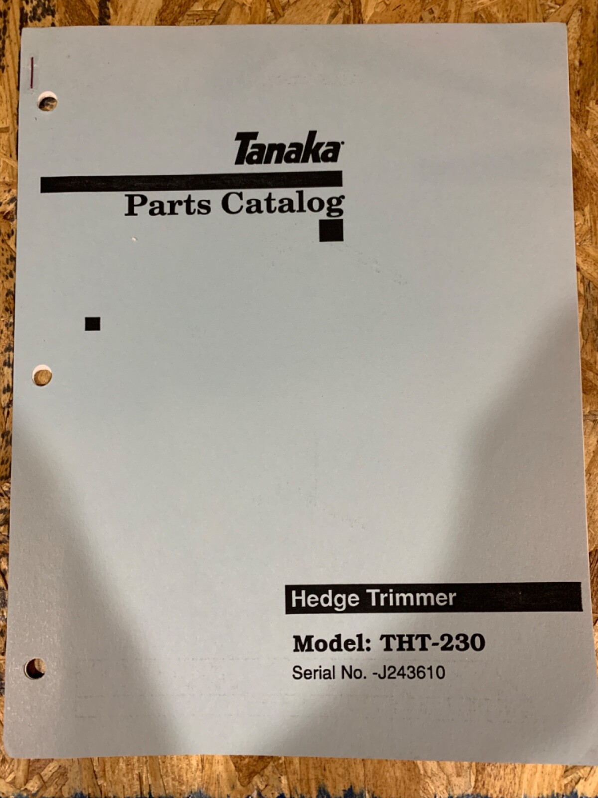 Tanaka Hedge Trimmer Model THT-230, Parts Catalogue Tanaka