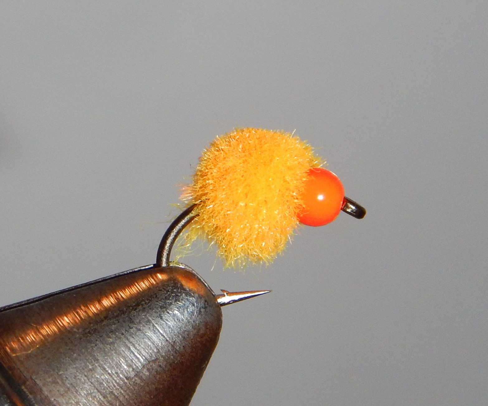 Micro Bead Head Glo Bug Yarn Egg Steelhead Orange size 14  (per 6)