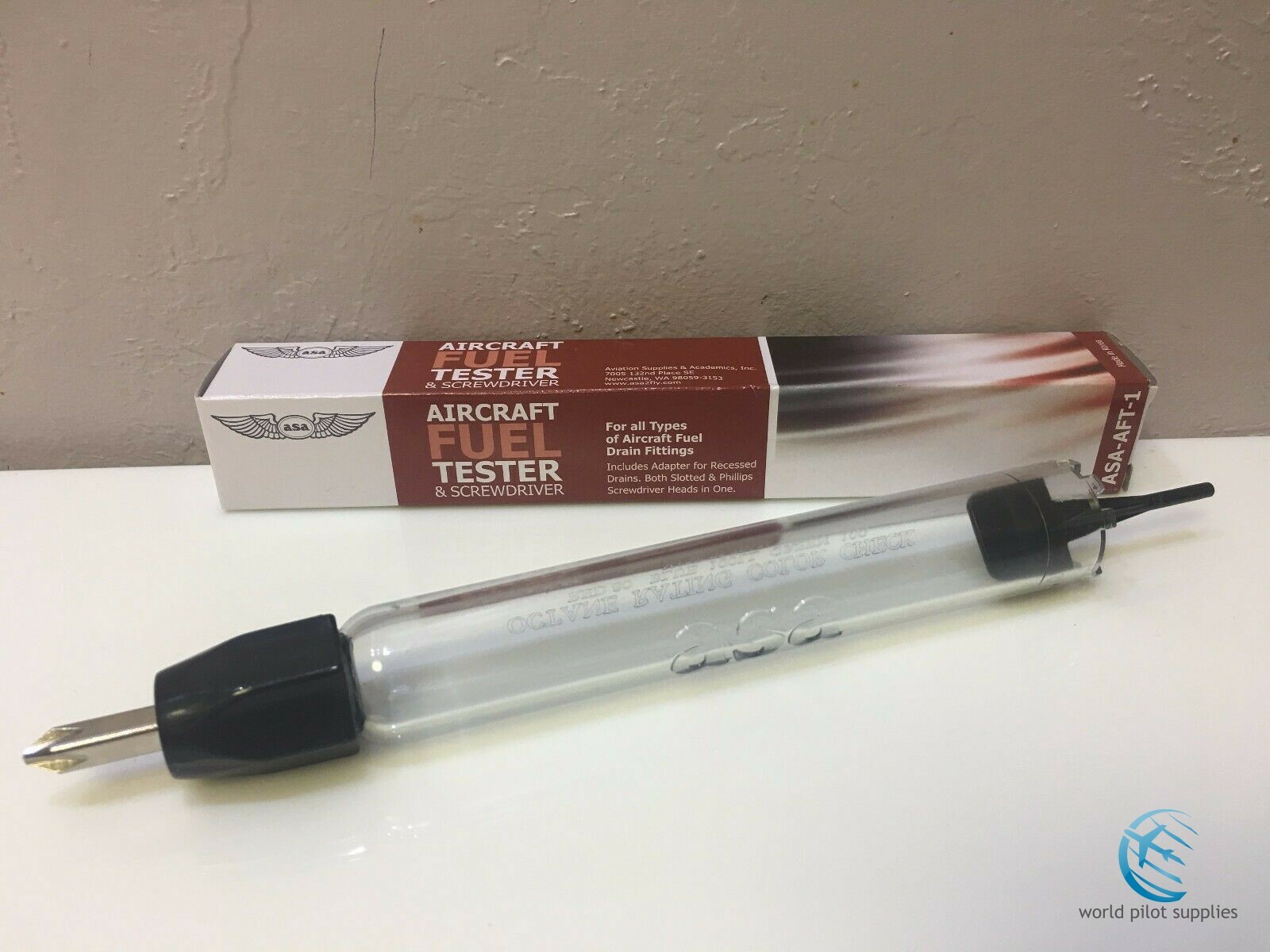 ASA AIRCRAFT FUEL TESTER & SCREWDRIVER p/n ASA-AFT-1