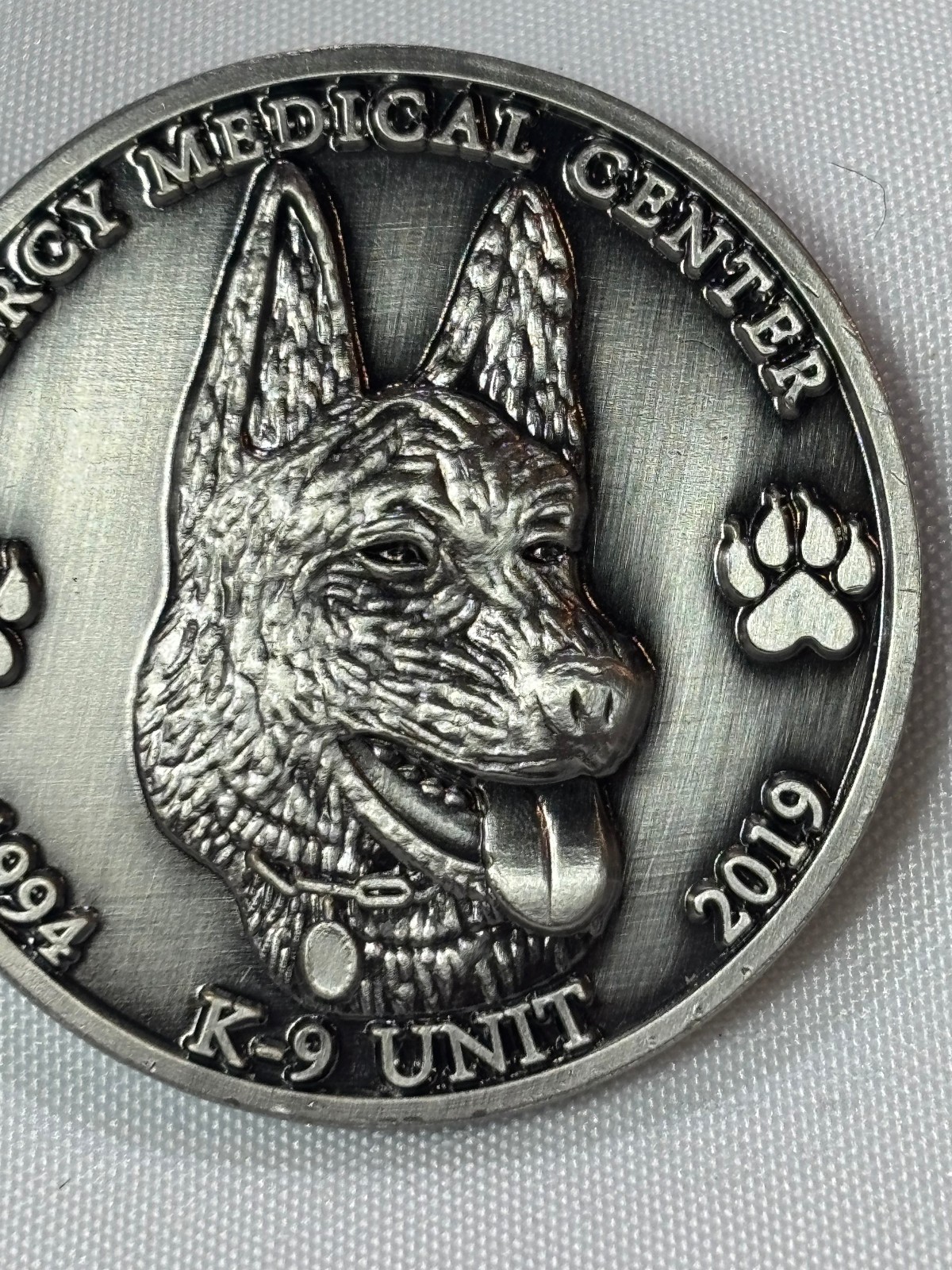 2019 Mercy Mecial Center K-9 Unit Challenge Coin 25th Anniversary
