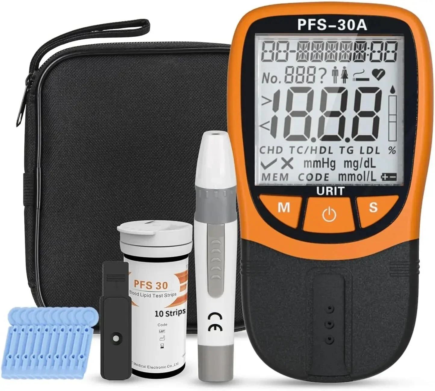 5 In1 Blood Lipid Meter Analyzer Cholesterol Triglycerid With 10pcs Test Strips