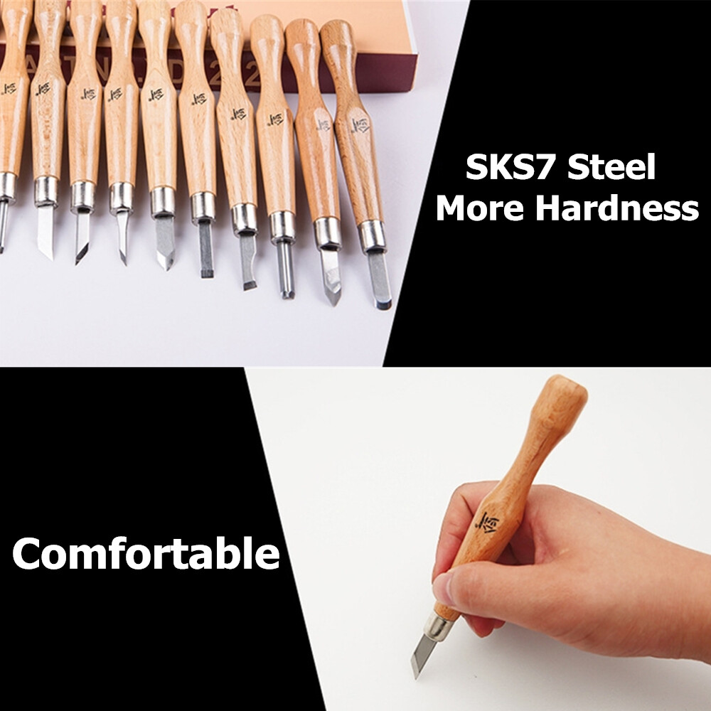 Wood Carving Tools Set of 12 Chisels Wood Knives Woodworking Gouges Tools
