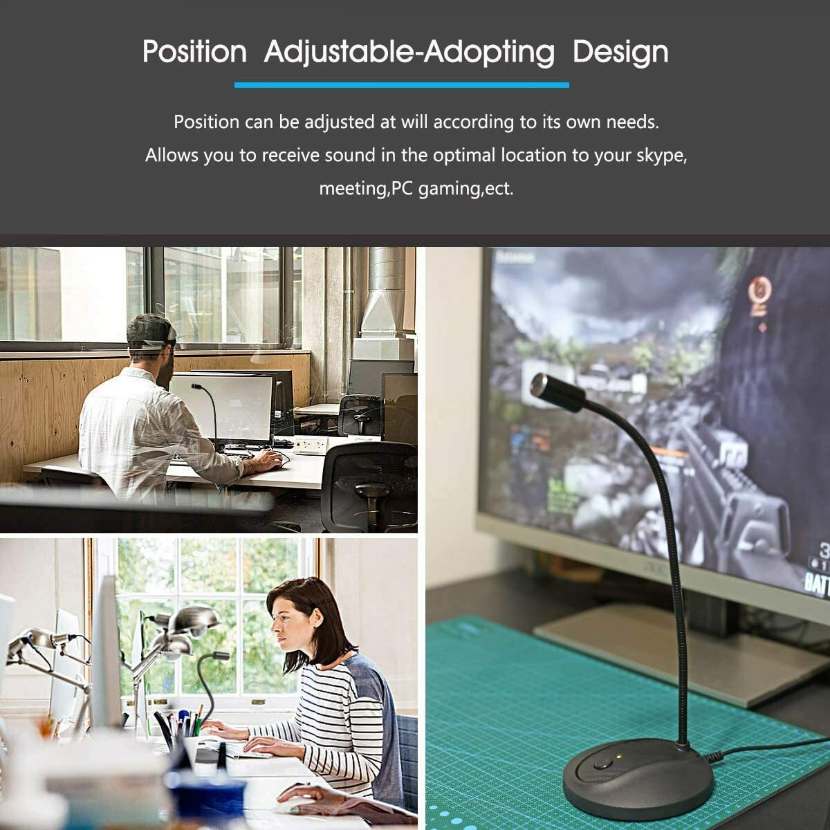 USB desktop microphone with mute button