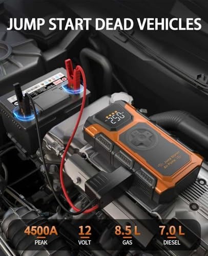 Tire Inflator Portable Air Compressor, 150 PSI Cordless Mini Air Pump for 4500A
