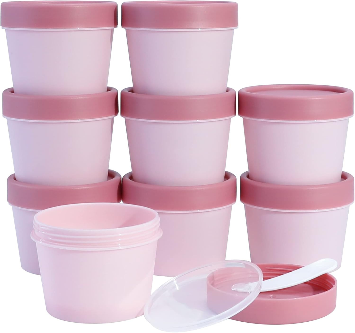 3.4Oz/100Ml Empty Leakproof Cosmetic Pot Jars，Wide-Mouth Plastic Mask Container