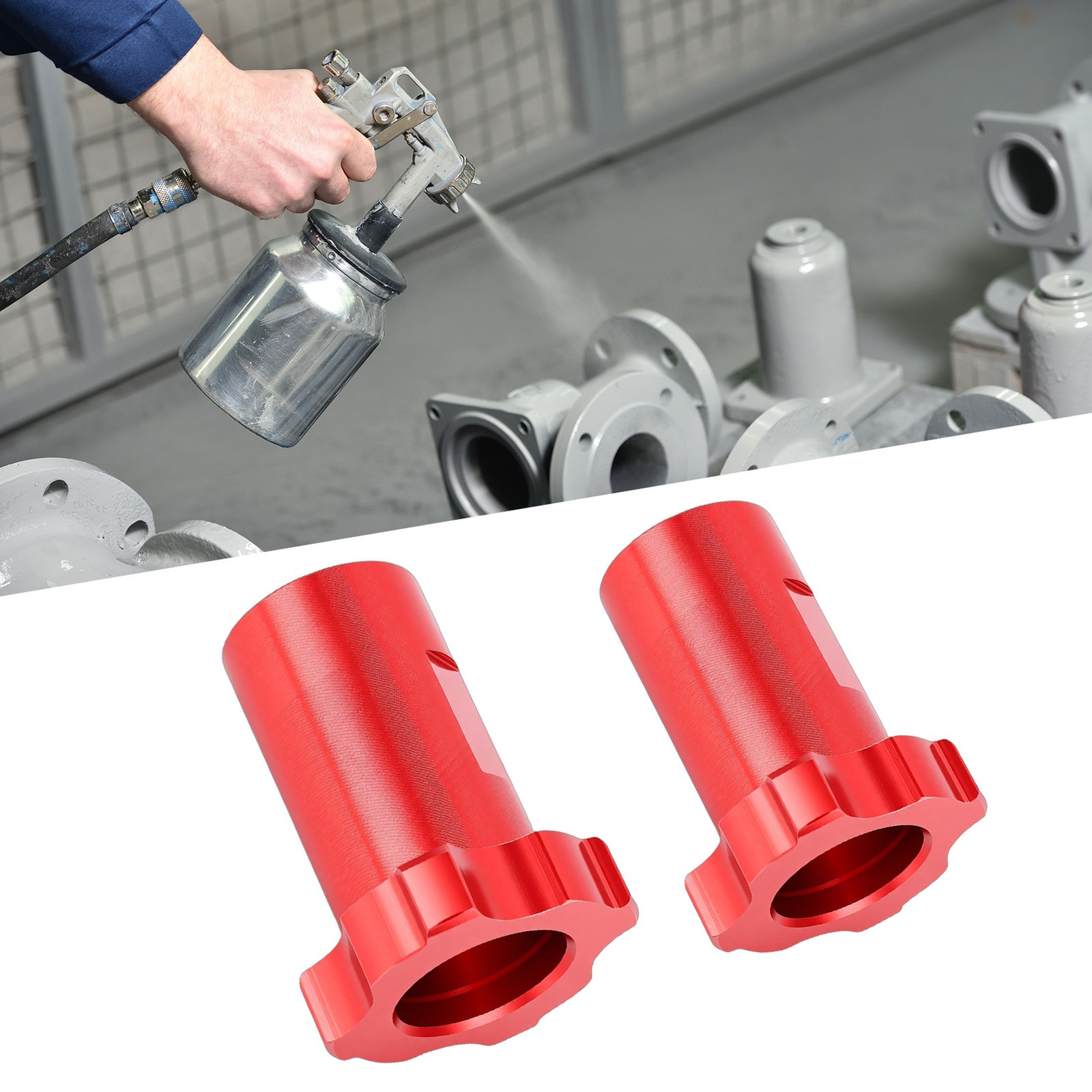 2-Pack Red Spray Cup Adapter Internal Thread M16*1.5mm