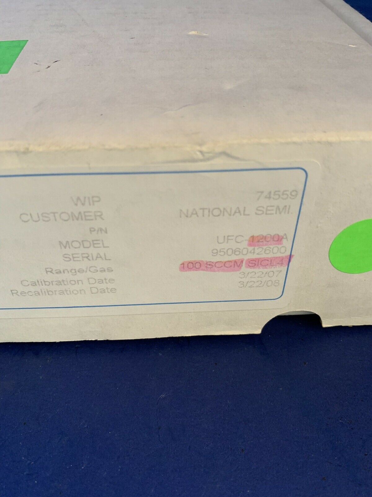 Unit UFC-1200A Mass Flow Controller, SICL4, 100 SCCM Refurbished