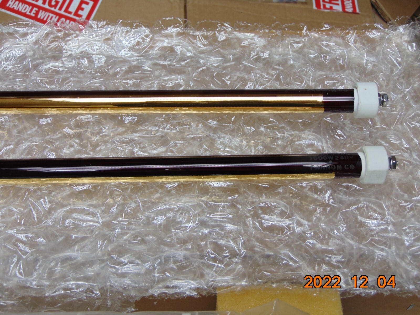 (1)N Fannon IR Infrared LAMP 1600W 240V GHT518408 BULB 19-1/2" TIP TO TIP