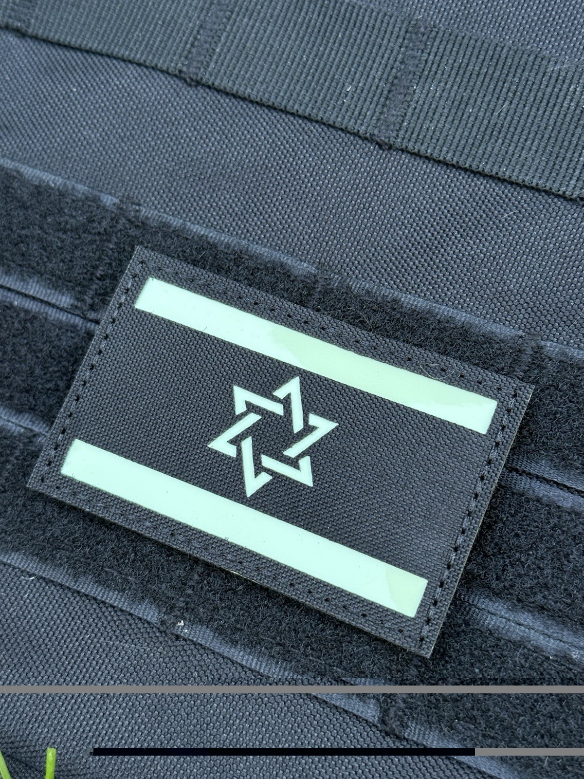 Israel Flag Reflective IR Tactical Patch Star David Hook Loop Glow
